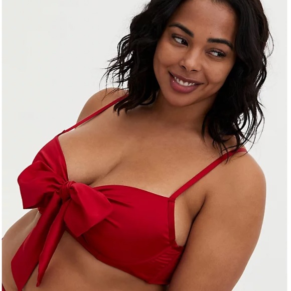 Torrid Red Satin Bow Unlined Bralette